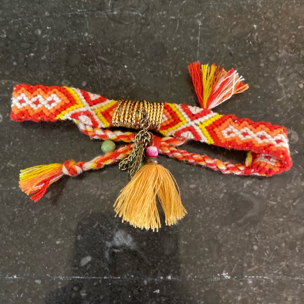 Colorful Woven Bracelet with Tassel